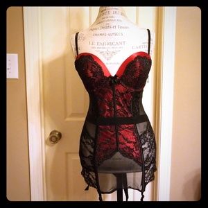 Victoria's Secret red Christmas lingerie corset